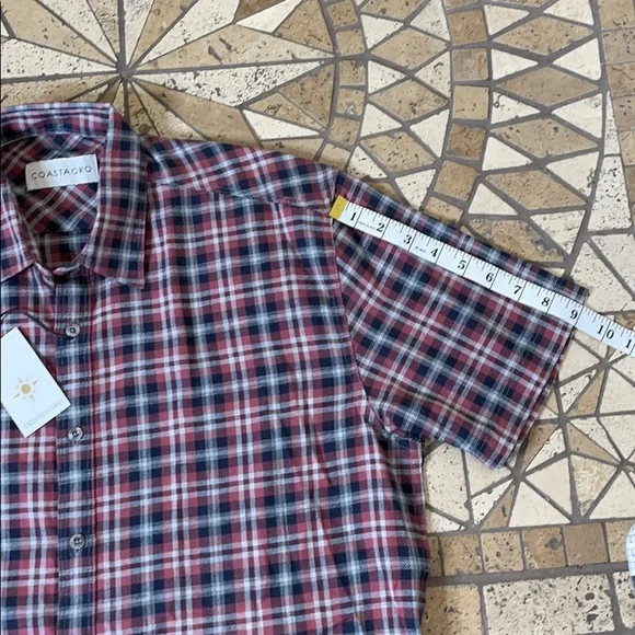 NWT COASTAORO buttoned short sleeve shirt/ Medium - Picture 8 of 10